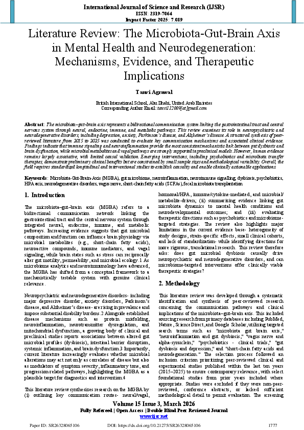 (PDF) Literature Review: The Microbiota-Gut-Brain Axis in Mental Health ...