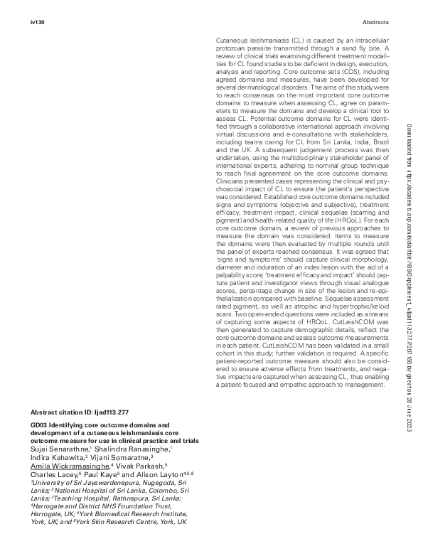 (PDF) GD03 Identifying core outcome domains and development of a ...