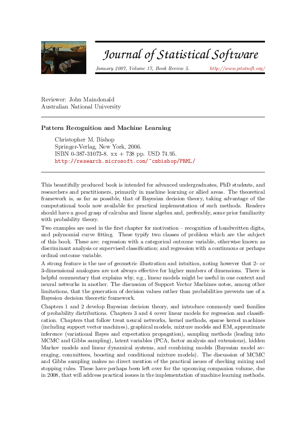 (PDF) Pattern Recognition and Machine Learning