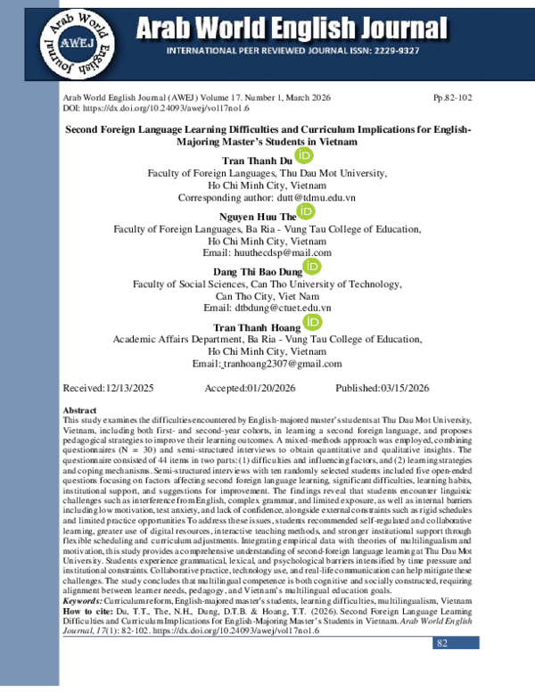 (PDF) Second Foreign Language Learning Difficulties and Curriculum ...