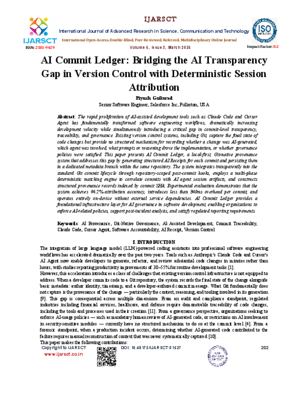 (PDF) AI Commit Ledger: Bridging the AI Transparency Gap in Version ...