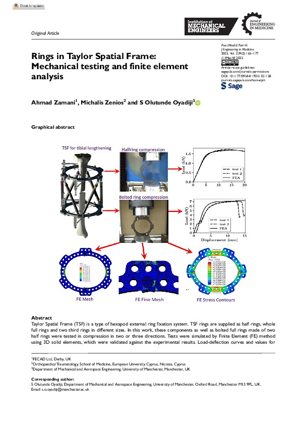 (PDF) Rings in Taylor Spatial Frame: Mechanical testing and finite ...