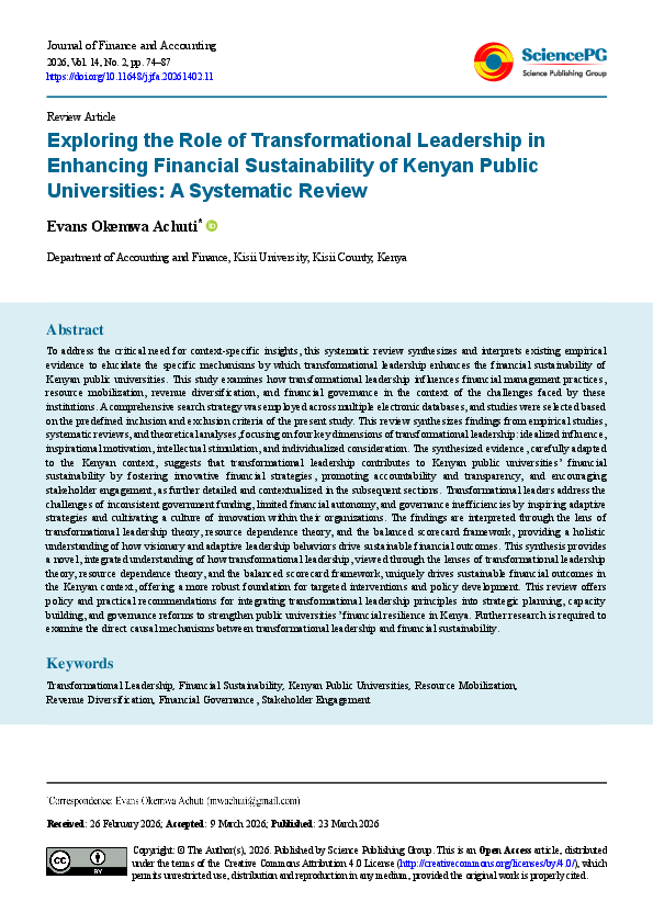 (PDF) Exploring the Role of Transformational Leadership in Enhancing ...
