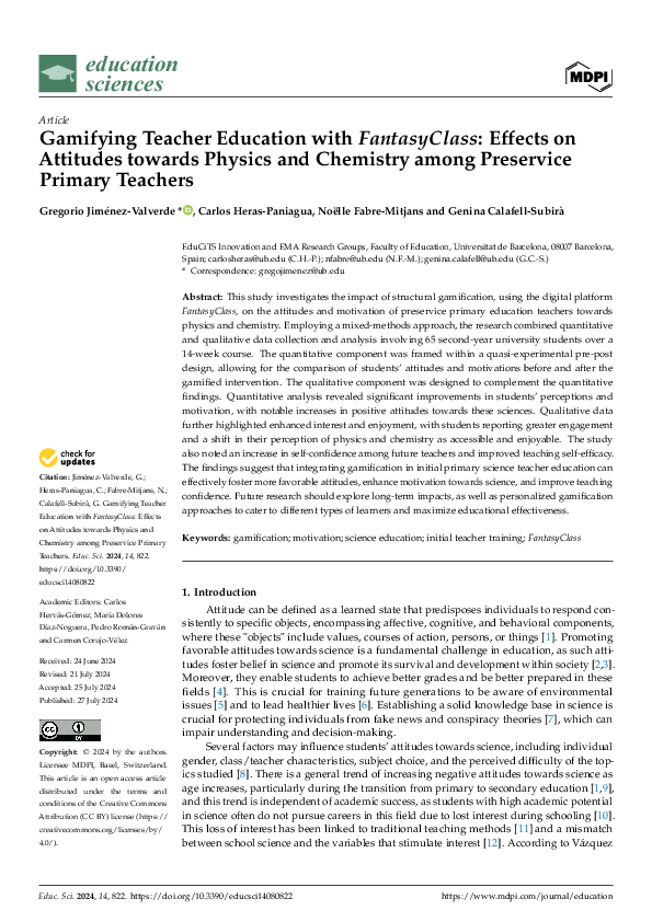 (PDF) Gamifying Teacher Education with FantasyClass: Effects on ...