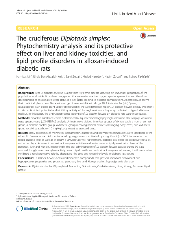 (PDF) The cruciferous Diplotaxis simplex: Phytochemistry analysis and ...