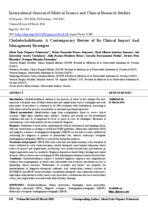 (PDF) Choledocholithiasis: A Contemporary Review of Its Clinical Impact ...