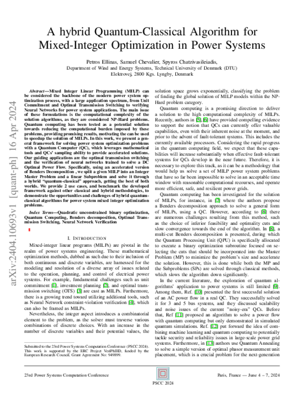(PDF) A hybrid Quantum-Classical Algorithm for Mixed-Integer ...