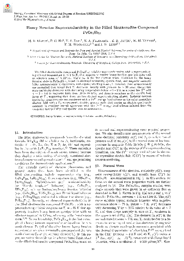 (PDF) Heavy Fermion Superconductivity in the Filled Skutterudite ...