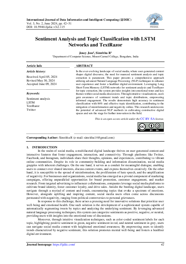 (PDF) Sentiment Analysis and Topic Classification with LSTM Networks ...