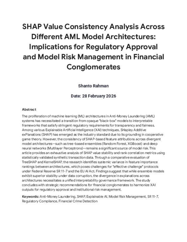 (PDF) SHAP Value Consistency Analysis Across Different AML Model ...