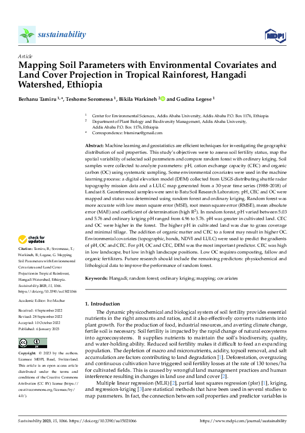 (PDF) Mapping Soil Parameters with Environmental Covariates and Land ...