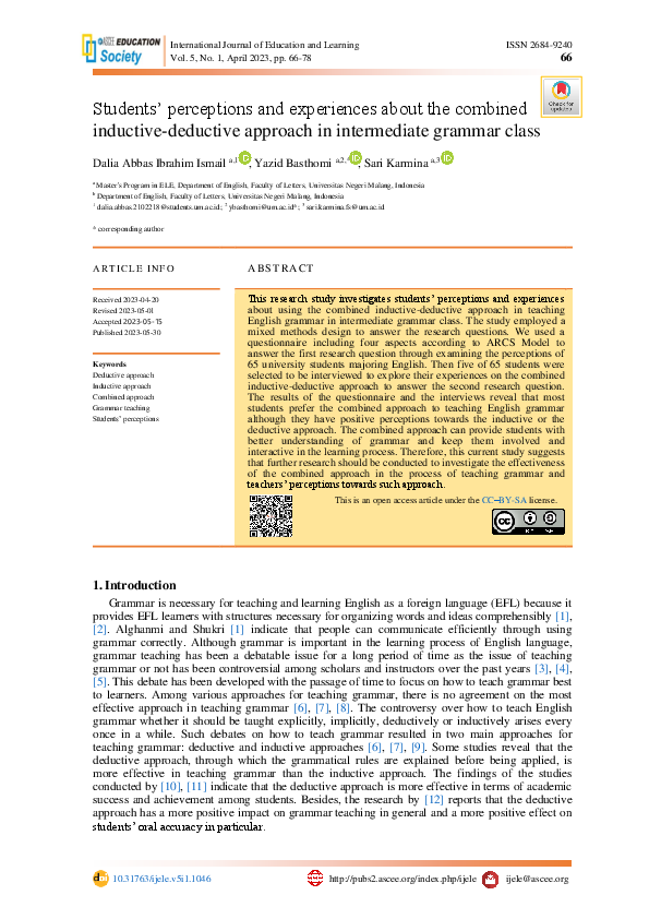 (PDF) Students’ perceptions and experiences about the combined ...