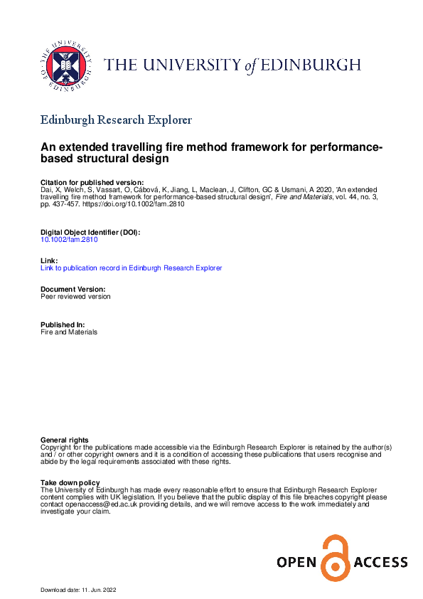 (PDF) An extended travelling fire method framework for performance ...