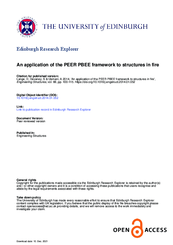 (PDF) An application of the PEER performance based earthquake ...