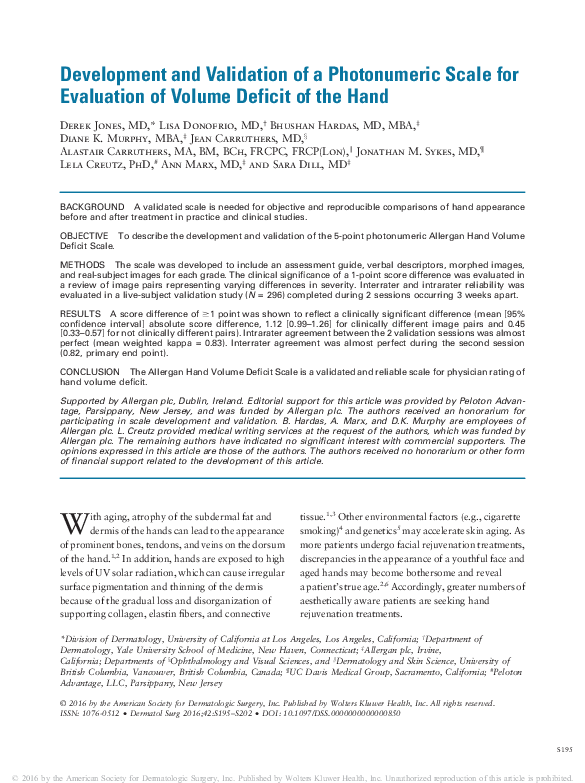 (PDF) Development and Validation of a Photonumeric Scale for Evaluation ...