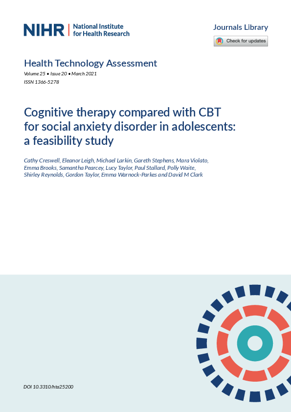 (PDF) Cognitive therapy compared with CBT for social anxiety disorder ...
