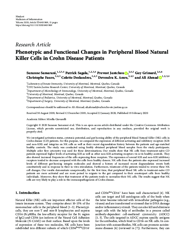 (PDF) Phenotypic and Functional Changes in Peripheral Blood Natural ...