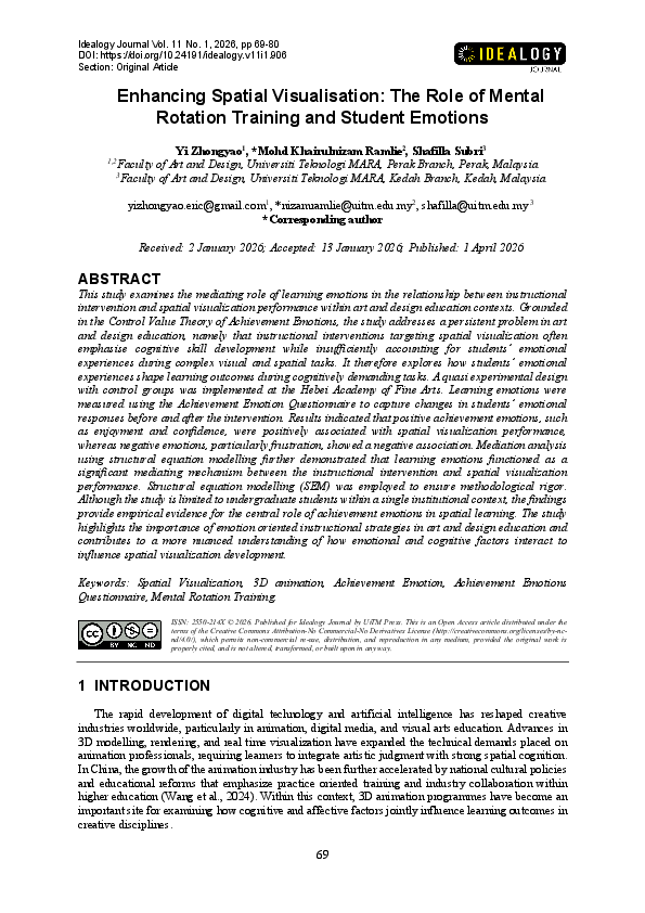 (PDF) Enhancing Spatial Visualisation: The Role of Mental Rotation ...