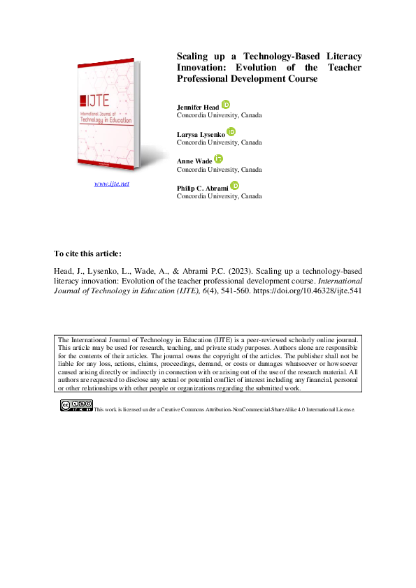 (PDF) Scaling up a Technology-Based Literacy Innovation: Evolution of ...