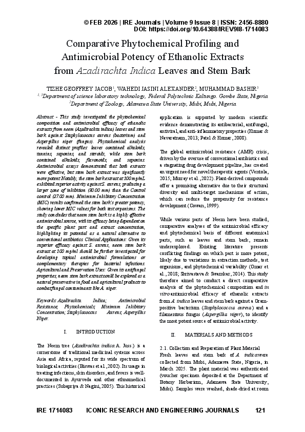 (PDF) Comparative Phytochemical Profiling and Antimicrobial Potency of ...