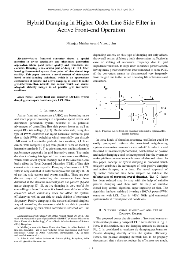 (PDF) Hybrid Damping in Higher Order Line Side Filter in Active Front ...