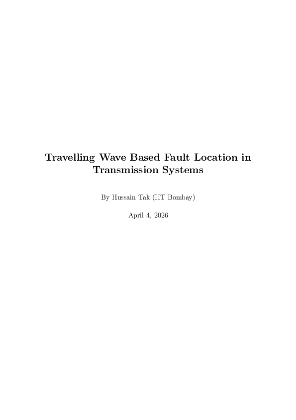 (PDF) Travelling Wave Based Fault Location in Transmission Systems