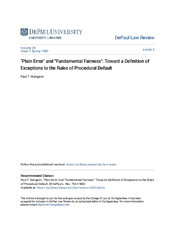 (PDF) Plain Error