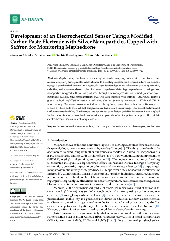 (PDF) Development of an Electrochemical Sensor Using a Modified Carbon ...