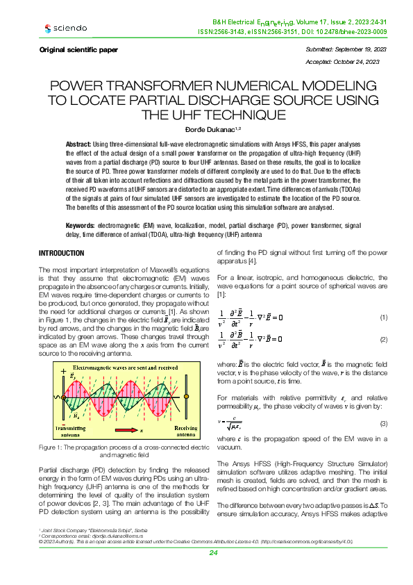 (PDF) Power Transformer Numerical Modeling to Locate Partial Discharge ...