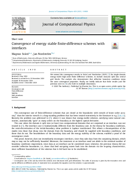 (PDF) Convergence of energy stable finite-difference schemes with ...