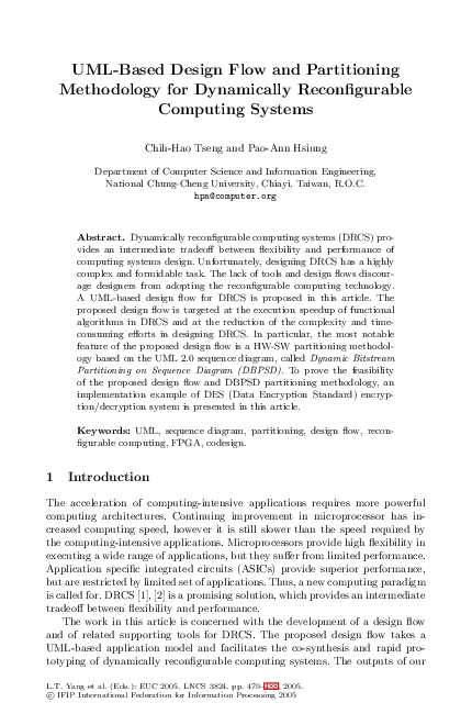 (PDF) UML-Based Design Flow and Partitioning Methodology for ...