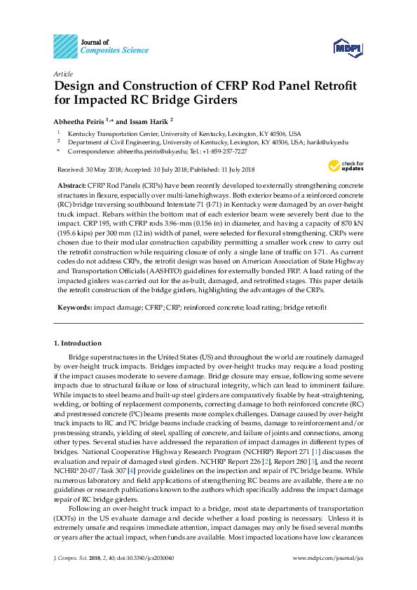 (PDF) Design and Construction of CFRP Rod Panel Retrofit for Impacted ...