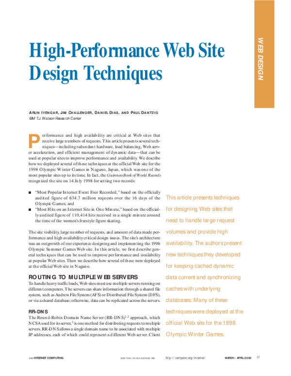 (PDF) High performance Web site design techniques