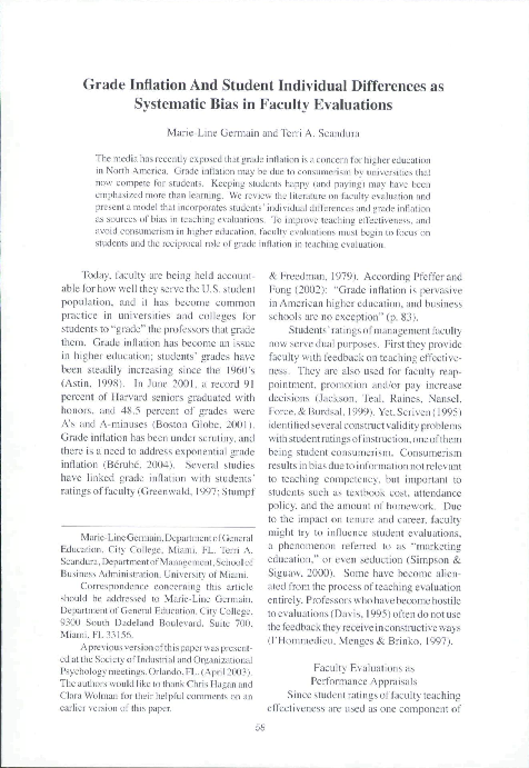 (PDF) Grade Inflation And Student Individual Differences as Systematic ...