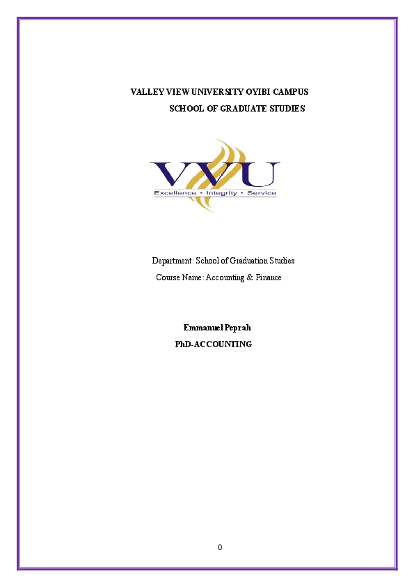 (PDF) VALLEY VIEW UNIVERSITY OYIBI CAMPUS SCHOOL OF GRADUATE STUDIES ...