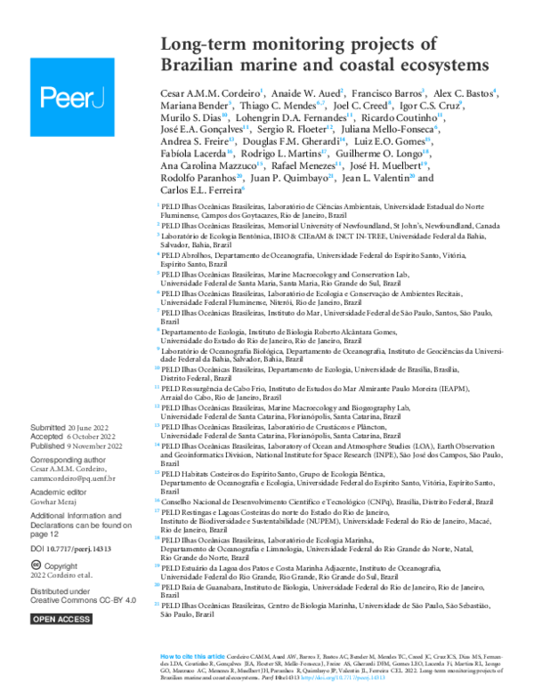 (PDF) Long-term monitoring projects of Brazilian marine and coastal ...