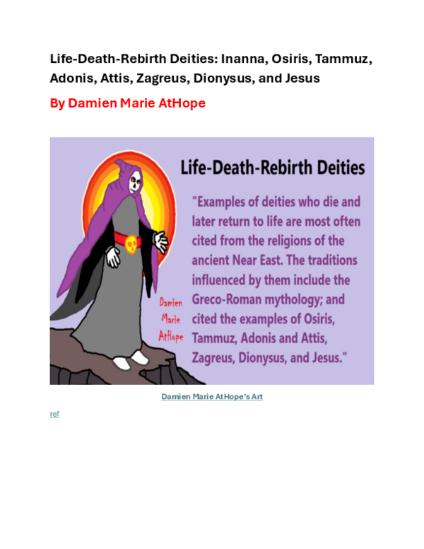 (PDF) Dying-and-rising gods/Life-Death-Rebirth Deities: Inanna, Osiris ...