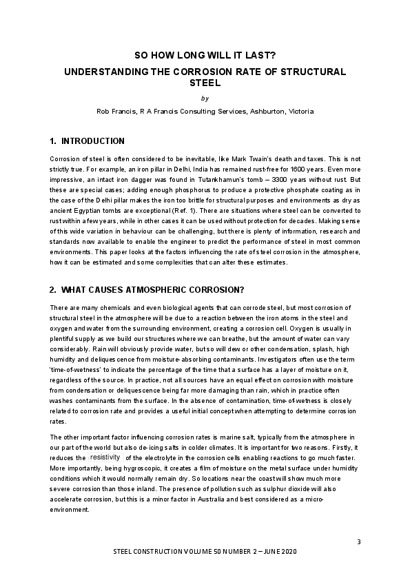 (PDF) So How Long Will It Last? Understanding the Corrosion Rate of ...