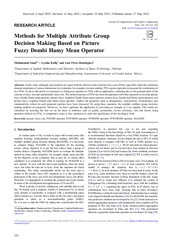(PDF) Methods for Multiple Attribute Group Decision Making Based on ...