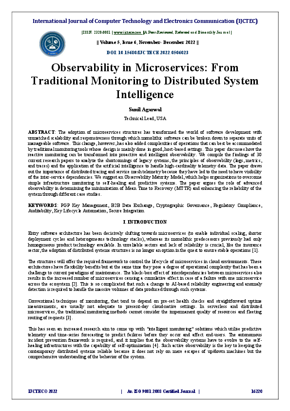 (PDF) Observability in Microservices: From Traditional Monitoring to ...