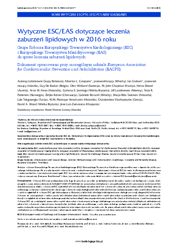 (PDF) 2016 ESC/EAS Guidelines for the Management of Dyslipidaemias