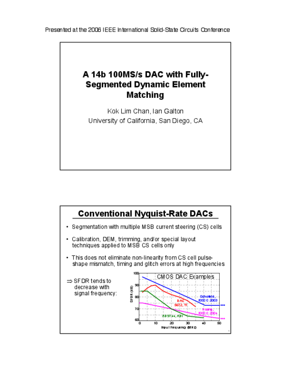 (PDF) A 14b 100MS/s DAC with Fully Segmented Dynamic Element Matching