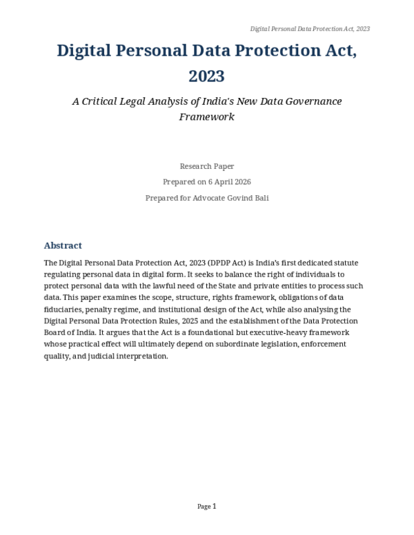(PDF) Digital Personal Data Protection Act, 2023