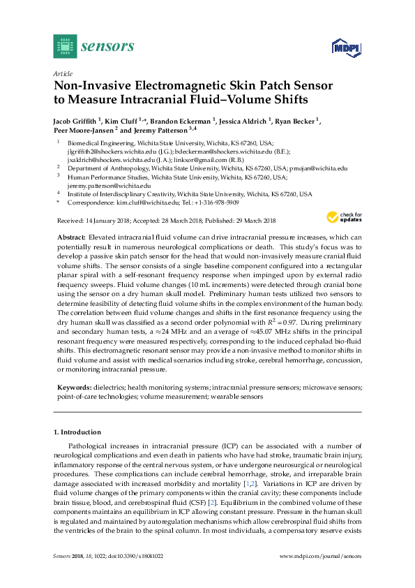 (PDF) Non-Invasive Electromagnetic Skin Patch Sensor to Measure ...