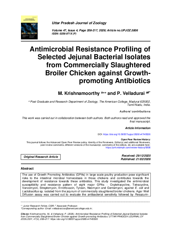 (PDF) Antimicrobial Resistance Profiling of Selected Jejunal Bacterial ...