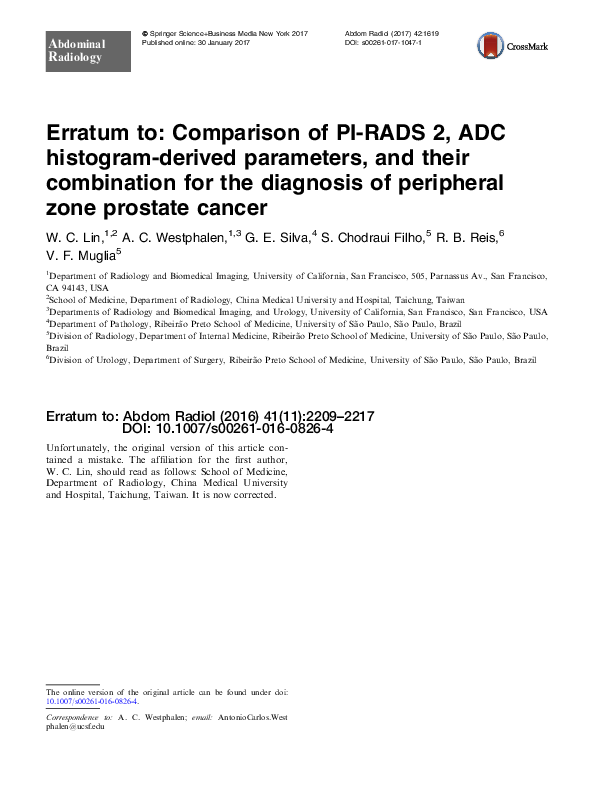 (PDF) Comparison of PI-RADS 2, ADC histogram-derived parameters, and ...