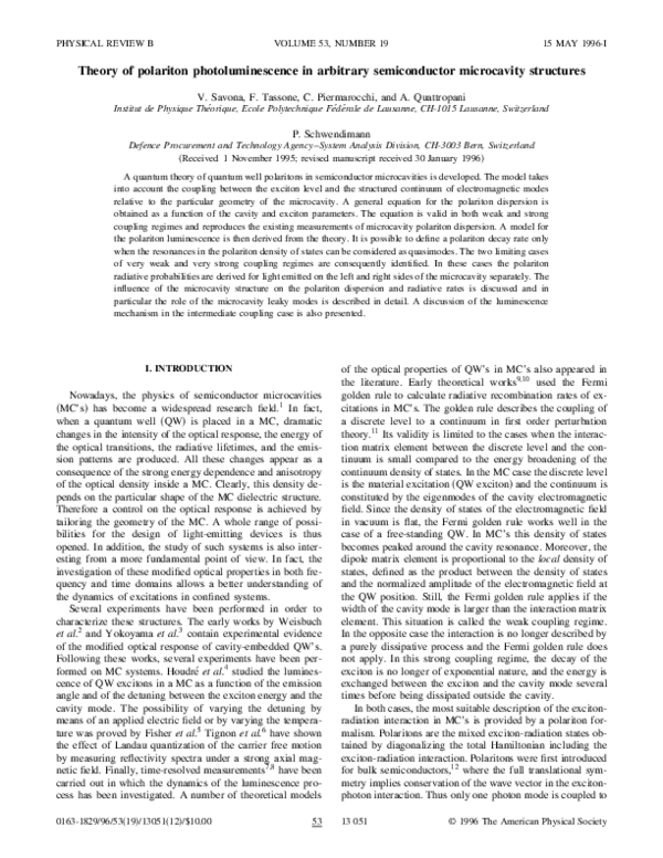 (PDF) Theory of polariton photoluminescence in arbitrary semiconductor ...