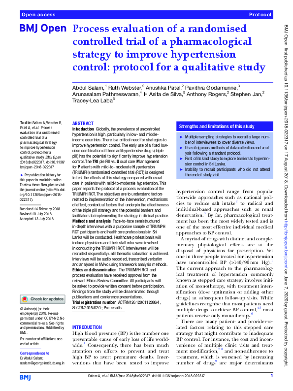 (PDF) Process evaluation of a randomised controlled trial of a ...