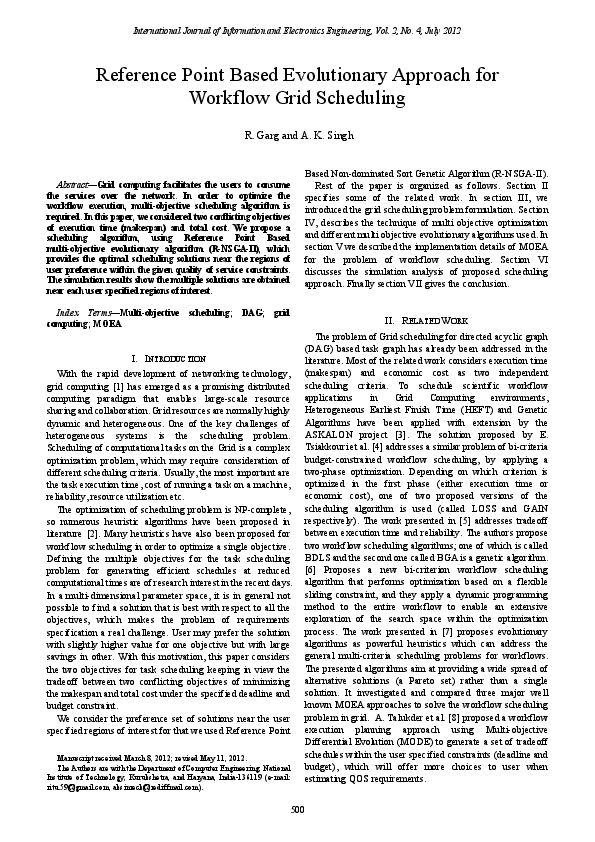 (PDF) Reference Point Based Evolutionary Approach forWorkflow Grid ...