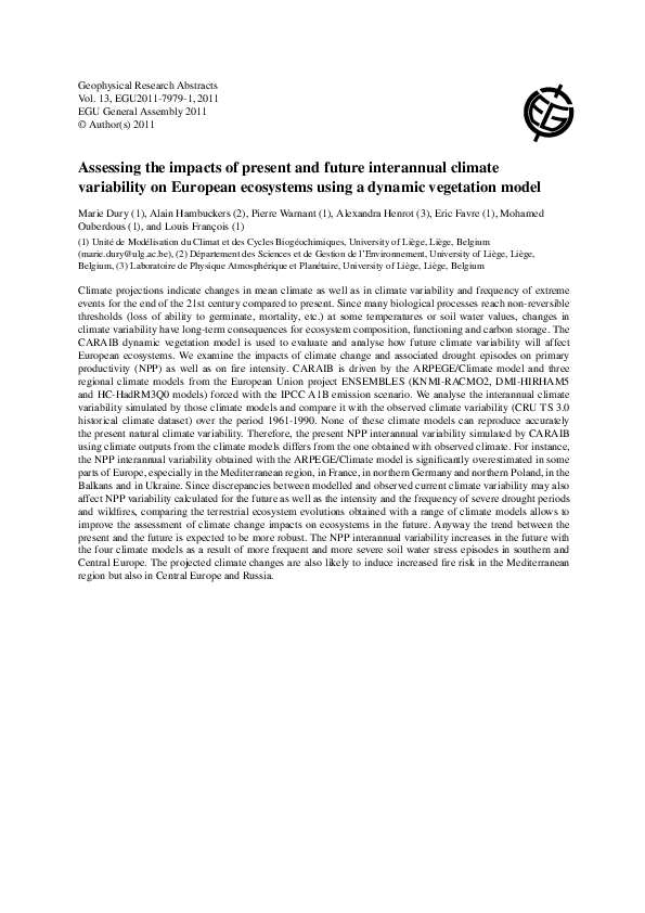 (PDF) Assessing the impacts of present and future interannual climate ...